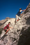Boys rock scrambling on Devils Hall Trail Boys rock scrambling on Devils Hall Trail