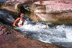 Lolo scraping her butt on Slide Rock Lolo scraping her butt on Slide Rock