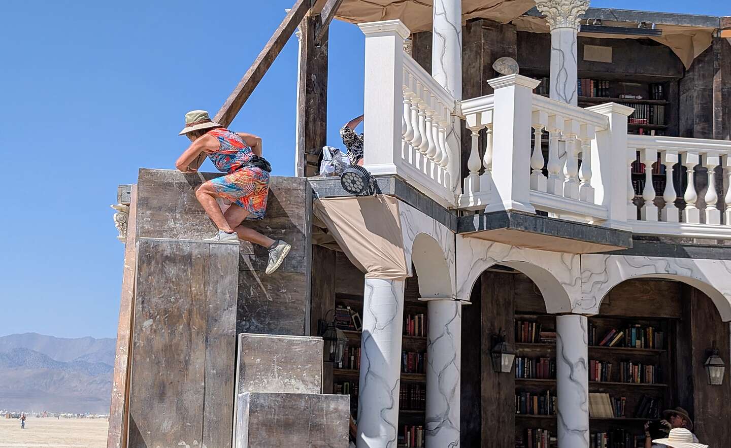 Me climbing up to the 2nd story